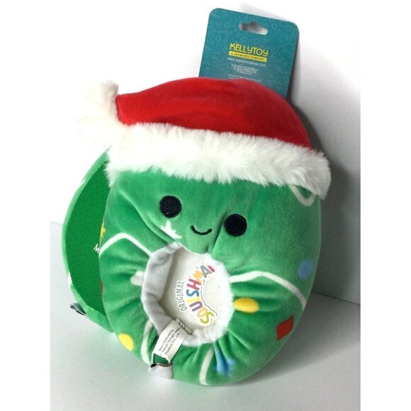 KellyToy Squishmallows Carol The Christmas Tree Kids‎ 11/12 Green Plush Slippers - Picture 1 of 5